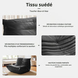 Togo Pouf poire haut de gamme non compressé pour adultes, canapé de sol en mousse à mémoire de forme avec tissu doux, fauteuil de salon confortable pour salon, chambre à coucher, appartement, cuir