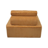 sweeek - Chauffeuse pour canapé modulable Velours côtelé Moutarde avec Un Coussin