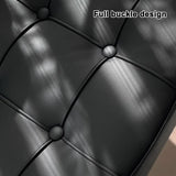 Fauteuil Inclinable avec Repose Pied Fauteuil Rétro en Cuir Ciré À l'huile Cadre en Fer Galvanisé Ergonomie Fauteuil Relaxation pour Salon, Balcon, Chambre(Black)