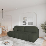 mb-moebel Canapé Confortable avec Fonction Sommeil, Revêtement Bouclé élégant, (LxHxP):210x88x104 cm - Fluffy en Bouclette (Vert foncé (Arena 12))