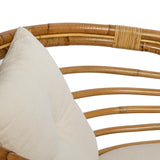 Generico Fauteuil avec coussin en rotin Farah blanc Mobilier d'intérieur,Mobilier de jardin