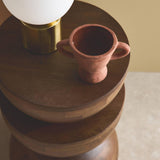 sweeek - Table d'appoint. Bout de canapé. Table de Chevet. Tabouret en Bois de manguier. Noyer. Sita. Ø30 x H 45cm