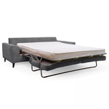 Oviala Canapé Convertible en Tissu chiné 3 Places Gris Clair