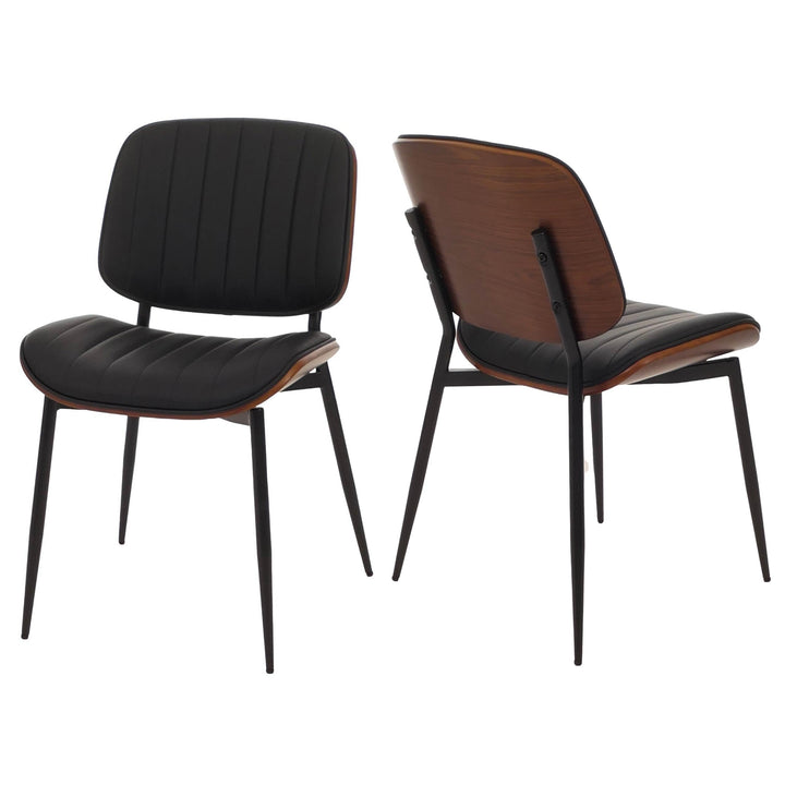 Mendler Lot de 2 chaises de Salle à Manger HWC-O44 MVG Aspect Noyer, Noir Mendler Lot de 2 chaises de Salle à Manger HWC-O44 MVG Aspect Noyer, Noir
