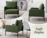 chairus Petit Canapé 1 Place Moderne Design, Fauteuil de Salon avec Pieds en Métal, Fauteuil Scandinave en Lin pour Salon Chambre Bureau, Vert
