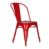 hjh OFFICE 645021 Chaise bistrot VANTAGGIO Comfort Métal Rouge, Style Industriel, empilable