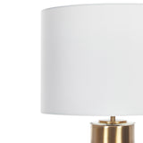 Beliani Lampe à Poser de Table avec Pied Décoratif Doré et Abat-jour Blanc E27 Max 60W pour Salon Chambre ou Coin Lecture au Design Moderne et Glamour