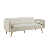 Mobilier-Deco Victoria - Canapé clic clac Design 3 Places en Tissu Beige