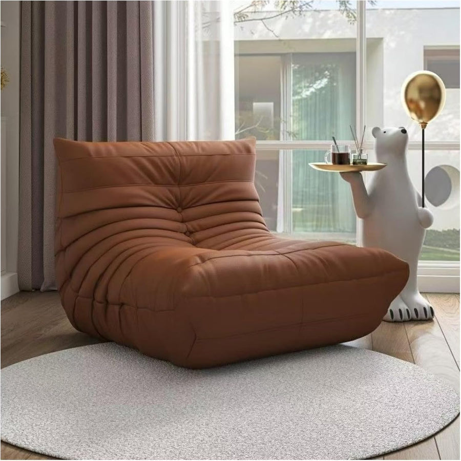 Pouf poire compressible en éponge pour la maison et le bureau Marron