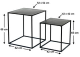 DanDiBo Lot de 2 tables basses en métal noir pour salon 96252 Table d'appoint 52 cm et 42 cm