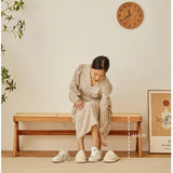 EYUIOPLM Banc d'entrée Rustique en chêne, Long Banc en Bois for Salon, Salle à Manger, Bout de lit,à Chaussures d'entrée d'intérieur de Style Ferme(Cherry Wood Finish,86cm)