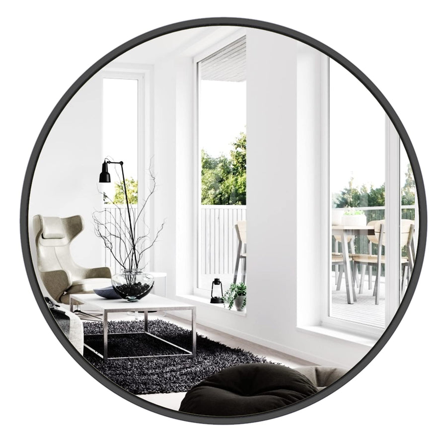 Yumyolk Miroir Mural Ø70cm, Cadre Noir, Miroir Rond en Métal, Miroir Décoratif, Miroir Maquillage Moderne, Miroir Suspendu pour Salle de Bain, Chambre, Salon, Couloir Yumyolk Miroir Mural Ø70cm, Cadre Noir, Miroir Rond en Métal, Miroir Décoratif, Miroir Maquillage Moderne, Miroir Suspendu pour Salle de Bain, Chambre, Salon, Couloir