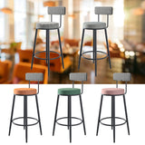 Ensemble de tabourets de bar en métal de 1/2, faux cuir Chaise à hauteur de comptoir avec dossier, Tabourets d'îlot de cuisine avec pieds et repose-pieds dorés Pour la maison Restauration au bar