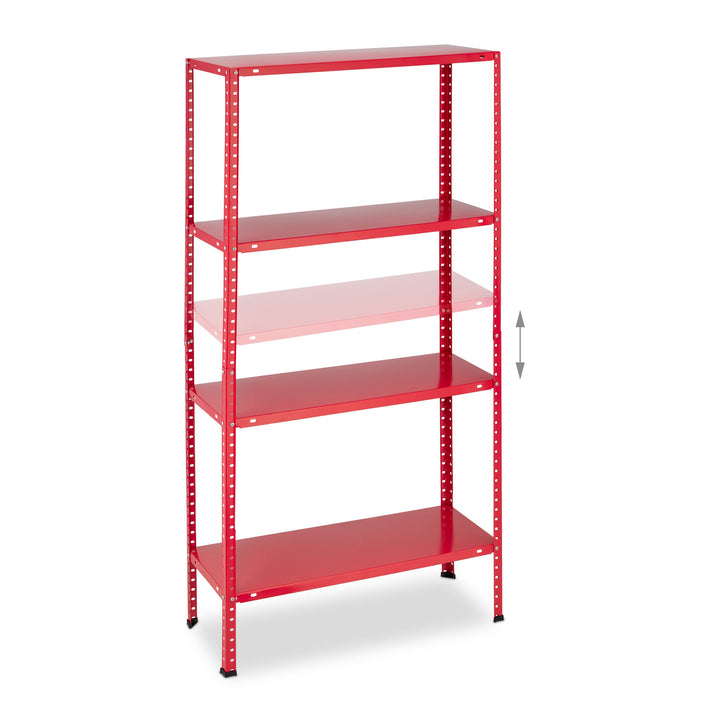 Relaxdays Étagère Charge Lourde, Max. 160 kg, 4 Niveaux, HxLxP:147,5x75,5x30,5 cm, Cave & Garage, Rangement métal, Rouge Relaxdays Étagère Charge Lourde, Max. 160 kg, 4 Niveaux, HxLxP:147,5x75,5x30,5 cm, Cave & Garage, Rangement métal, Rouge