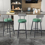 Ensemble de tabourets de bar en métal de 1/2, faux cuir Chaise à hauteur de comptoir avec dossier, Tabourets d'îlot de cuisine avec pieds et repose-pieds dorés Pour la maison Restauration au bar