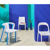Oviala Chaise en Plastique de Jardin Bleu