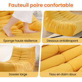 Canapé de salon en mousse à mémoire de forme pour petits espaces : canapé de sol, canapé paresseux en suédine, Cloud Couch pour chambre et salon, jaune