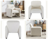 chairus Chaise de Loisirs Rembourré en Fausse Fourrure Fauteuil Canapé 1 Place Modern Chaise Lounge pour Chambre Salon (Blanc)