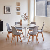 HJhomeheart Table à Manger Ronde Moderne - Pour Cuisine, Salle à Manger et Bureau - Blanche, Diamètre 110 * 75(H) CM