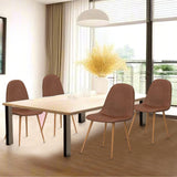 Ensemble de 4 chaises de salle à manger CangLong, chaises de cuisine capitonnées rétro pour salon, salle à manger, chaises scandinaves en similicuir avec pieds en métal, marron
