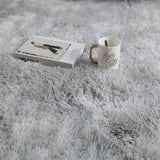 Tinyboy-hbq Tapis Chambre Modernes Tapis de Salon Soft Tapis à Poils Longs Shaggy Antidérapant Intérieur Moelleux épais (Gris Blanc, 160 x 230 cm)