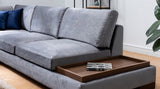Menzzo Canapé d'angle Gauche Perissa Velours Gris foncé