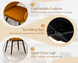 chairus Lot de 2 Chaises de Salle à Manger en Velours Moderne Fauteuil Rembourrée Chaise Pivotante à 360° pour Bureau Salon (Jaune-2 (Velours))