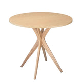 Ragaba Jubi Table à Manger Ronde diamètre 80cm Frêne
