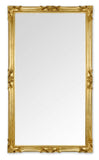 MO.WA Miroir Mural Classique Grand 82x142 Feuille d'or posée à la Main Miroir Baroque Style Ancien Louis XIV Contour Bois doré Miroirs muraux Classiques Salon Maison - Made in Italy