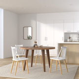 KAYELLES Lot de 2 - Chaise de Cuisine à barreaux bistrot café rétro scandinave, Pieds métal façon Bois Clair BAO (Blanc)