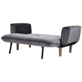 Canapé-lit inclinable en velours gris 2 places pour salon/chambre d'amis/bureau Design moderne 125 x 61 x 70 cm