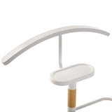 Versa Holstebro Valet de Nuit Multifonctionnel avec 2 Perchoirs Penderie pour Vêtements Homme ou Femme Valet de Chambre, Dimensions (H x l x L) 112 x 28,8 x 46,5 cm, Métal et Bois, Couleur: Blanc