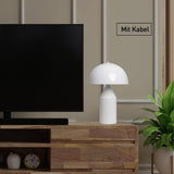 bamyum amyum Lampe de Chevet à Champignon en Métal, Lampe de Bureau avec Câble, Abat-Jour de 30 cm pour Chambre d'Enfant et Adulte, Lustre Salon Rétro Mushroom Blanc