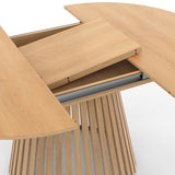 IDMarket - Table à Manger Extensible Ronde Carmen 110-150 cm Lattes Bois