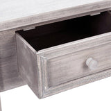 Atmosphera - Console Charme Bois Blanchi, L 80 x H 76 cm, 2 Tiroirs, Style Romantique - Meuble d'Appoint pour Entrée, Chambre, Salon