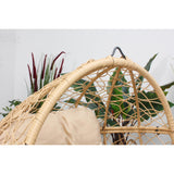 CONCEPT USINE | Fauteuil Oeuf sur Pieds Beige en Résine Noir Aspect Rotin | Design Jane | Structure en Acier | Coussin déperlant | Hamac Balançoire sur Pied terrasse Jardin Balcon | Résiste à l'eau