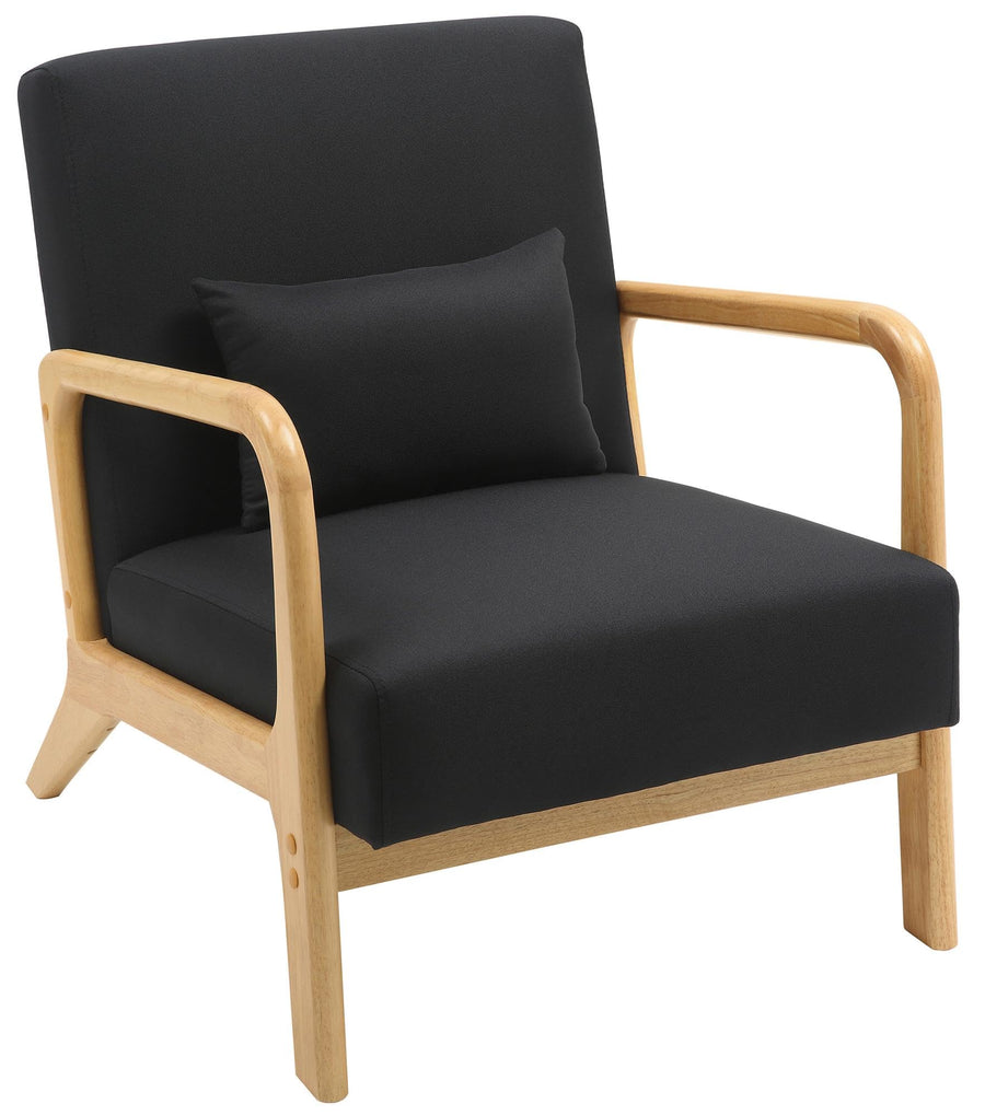 CLP Fauteuil Relax Hibbing I Fauteuil rembourré en Tissu I Structure en Bois d CLP Fauteuil Relax Hibbing I Fauteuil rembourré en Tissu I Structure en Bois d'hévéa I Fauteuil pour Le Salon et la Chambre à Coucher, Couleur:Noir