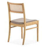 HOMN LIVING Pack de 2 chaises Vilma en Chêne, Bois Massif et rotin Naturel, 45,5 cm (Largeur) 54,5 cm (Profondeur) 82 cm (Hauteur)