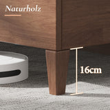 LUXOAK Lit en Bois de pin Massif 160 x 200 cm avec tête de lit rembourrée, lit en Bois pour Chambre à Coucher ou Chambre d'amis, Housse en Lin, Aspect Noyer