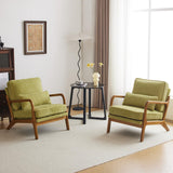 Bonnlo Fauteuil de Salon en Velours Côtelé, Chaise d'Appoint Relaxation avec Cadre en Bois, Siège Confortable pour Salon, Chambre, Terrasse, 65 x 80 x 78 cm, Vert, Lot de 2