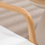 HOMCOM Fauteuil de Salon avec Cadre en Bois Massif Fauteuil Lounge - Assise Profonde - accoudoirs - Aspect Velours crème