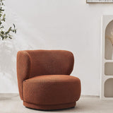 HOMIFAB Fauteuil en Tissu Bouclette Rouille - Ester