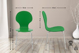 CLP Chaise Empilable Diego I Chaise De Salle À Manger Confortable I Structure Métallique, Assise en Bois I Design Ergonomique Peu Encombrant, Couleur:Vert