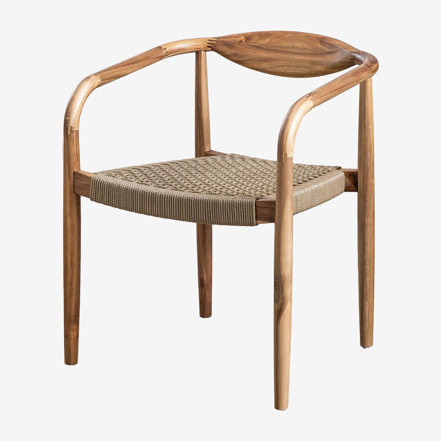 SKLUM Lot de 4 chaises de Jardin en Bois d SKLUM Lot de 4 chaises de Jardin en Bois d'acacia et Corde tressée Mallory