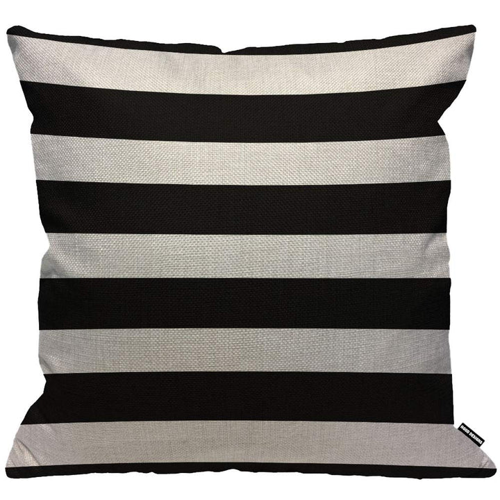 HGOD DESIGNS Housses de Coussin Noir Blanc Rayé Taies d HGOD DESIGNS Housses de Coussin Noir Blanc Rayé Taies d'oreillers Maison Décoration Pour Hommes Femmes Garçon Fille Chambre Salon Canapé Voiture Coussins Oreillers 45 x 45 cm