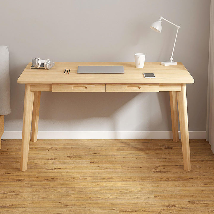 HczioN Bureau en Bois avec 2 tiroirs, Poste de Travail pour Bureau à Domicile, Bureau d HczioN Bureau en Bois avec 2 tiroirs, Poste de Travail pour Bureau à Domicile, Bureau d'ordinateur Simple, Table de Travail PC, Table de Travail Robuste pour Chambre à Coucher et Bureau (120 x 55 x