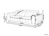 Beliani Canapé Moderne en Tissu 3 Places Appuie-Tête Réglable Dossier Rabattable Pieds en Métal Beige Clair Ommel