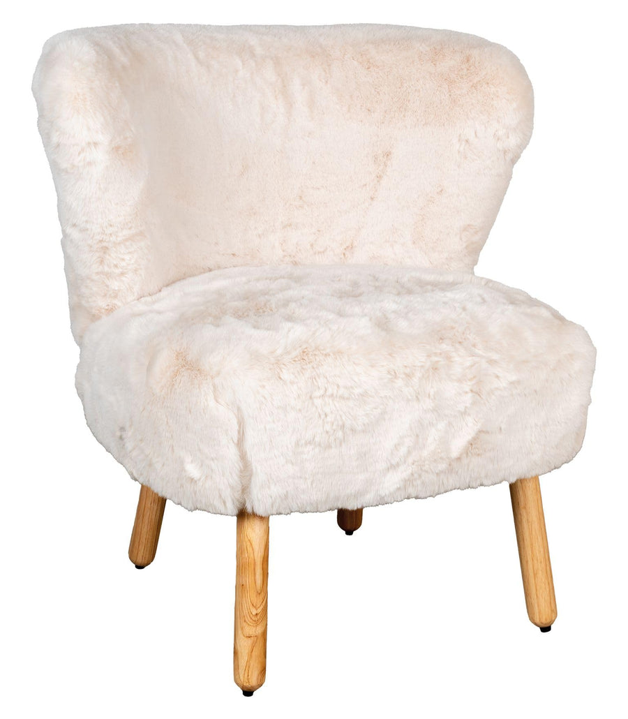 AUBRY GASPARD Fauteuil Effet Fourrure Blanche Petit