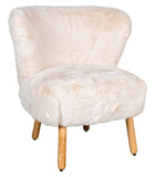 AUBRY GASPARD Fauteuil Effet Fourrure Blanche Petit
