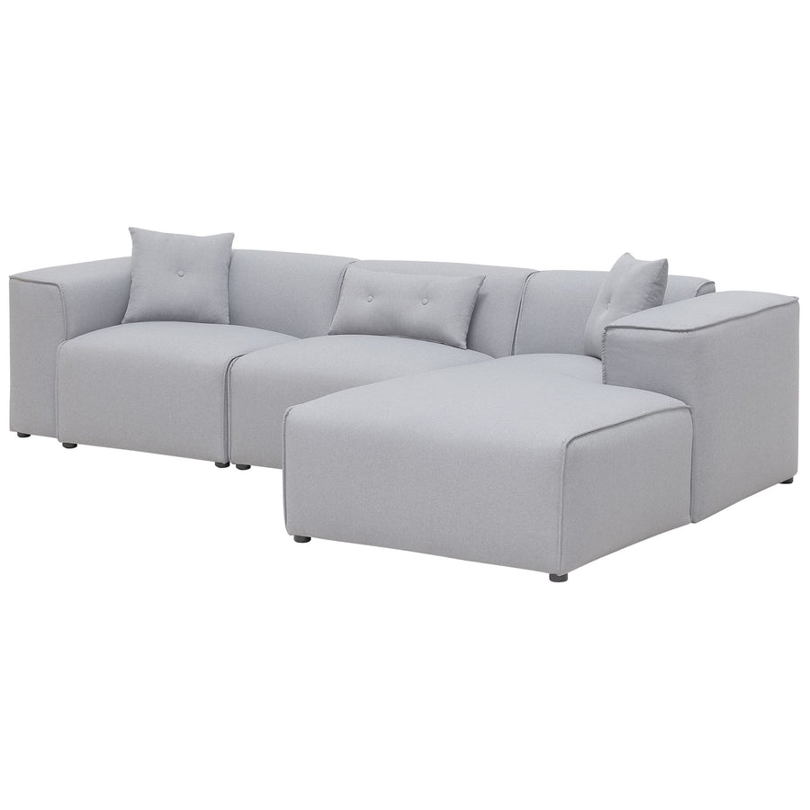 Canapé d Canapé d'Angle en Tissu Gris Clair Moelleux et Confortable pour Salon au Style Moderne et Minimaliste Beliani